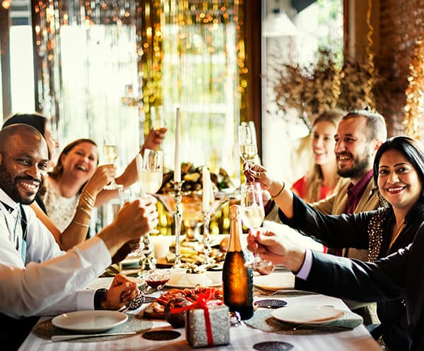 Guests toasting at a chamber annual gala dinner